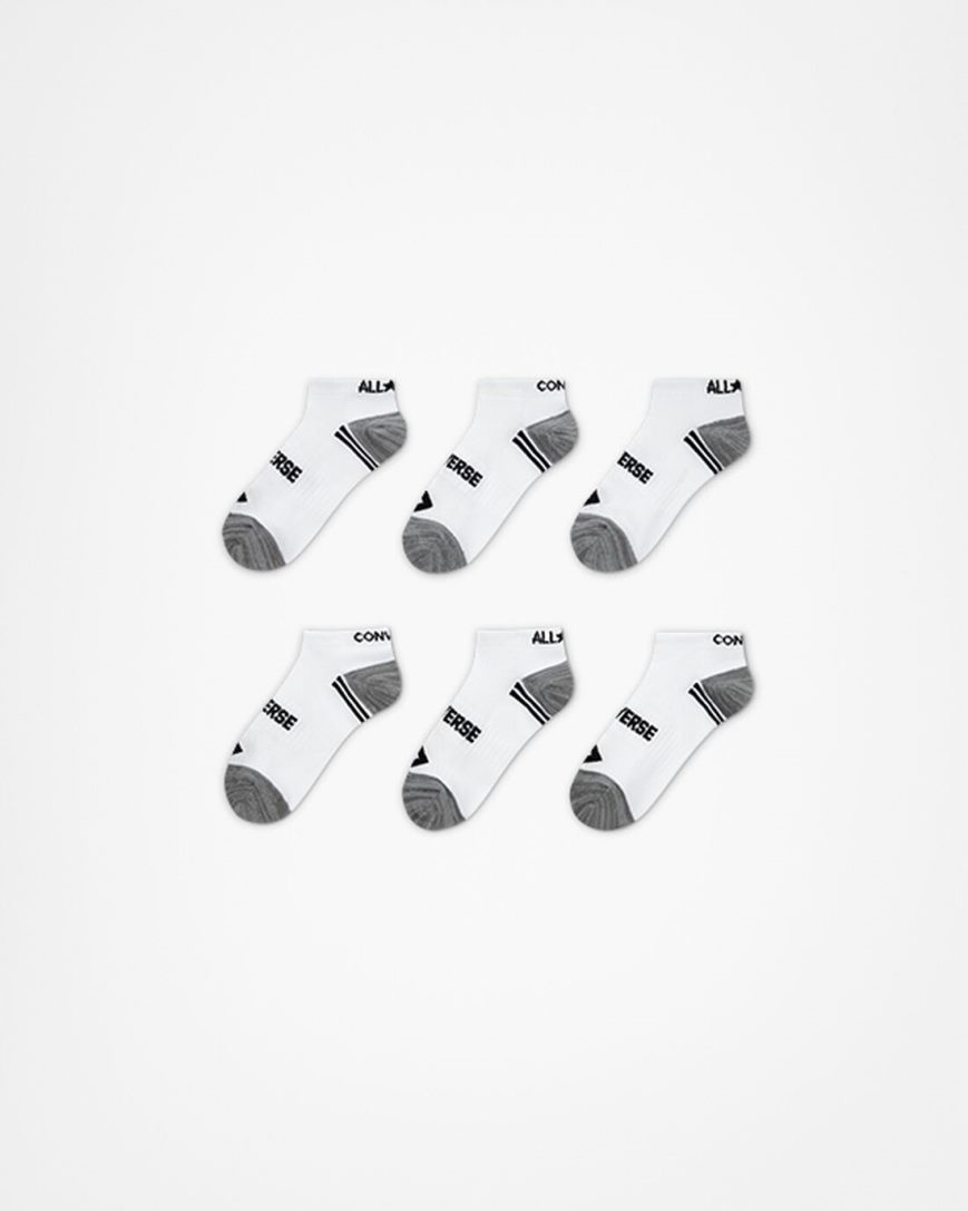 Girls\' Converse 6-Pack No-Show Socks White | AU 081E6C
